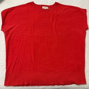 🍊LOFT Outlet Red Short Sleeve Sweater XL🍊